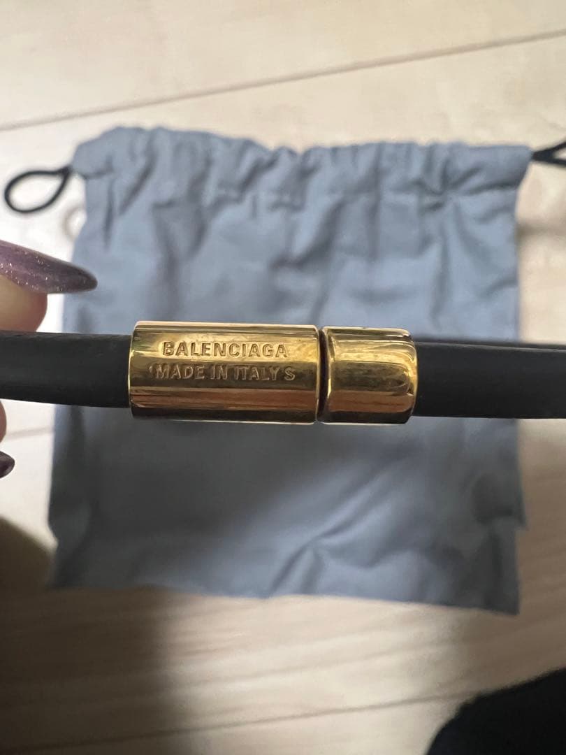 バレンシアガ BALENCIAGA チョーカー ネックレス ゴールド 黒