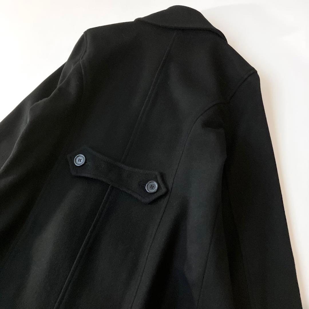 極美品 ウールコート Pコート 大きいサイズ 15号 ブラック 黒 定価3万円程