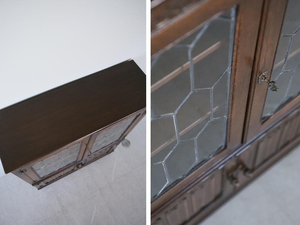 英国アンティークJC社製キャビネット/ディスプレイ棚/本棚/飾り棚(92-20)