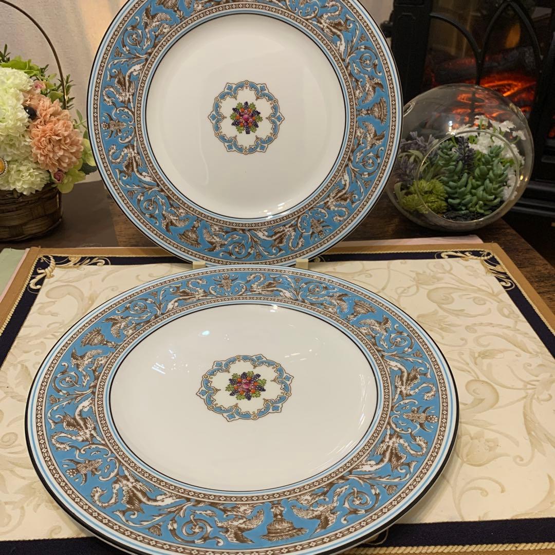 未使用　ウェッジウッド フロレンティーン　ターコイズ　27cmディナープレート