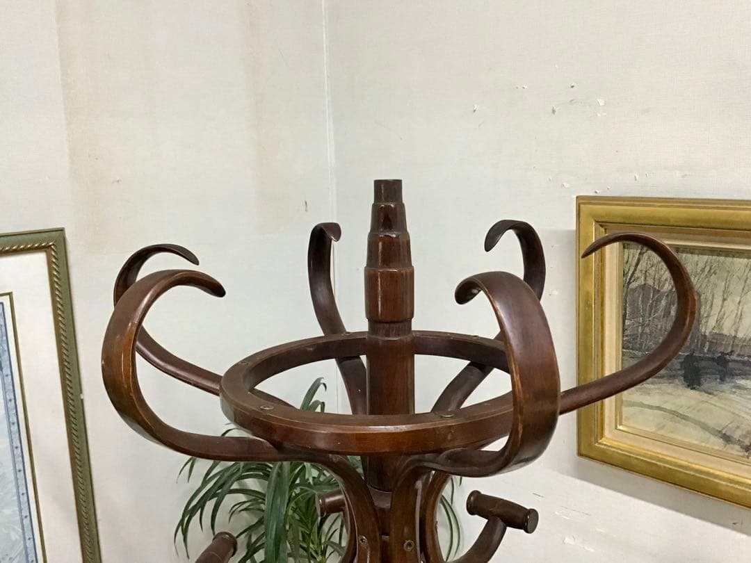 管303☆英国製☆アンティーク☆曲木☆コートハンガー☆ハットハンガー