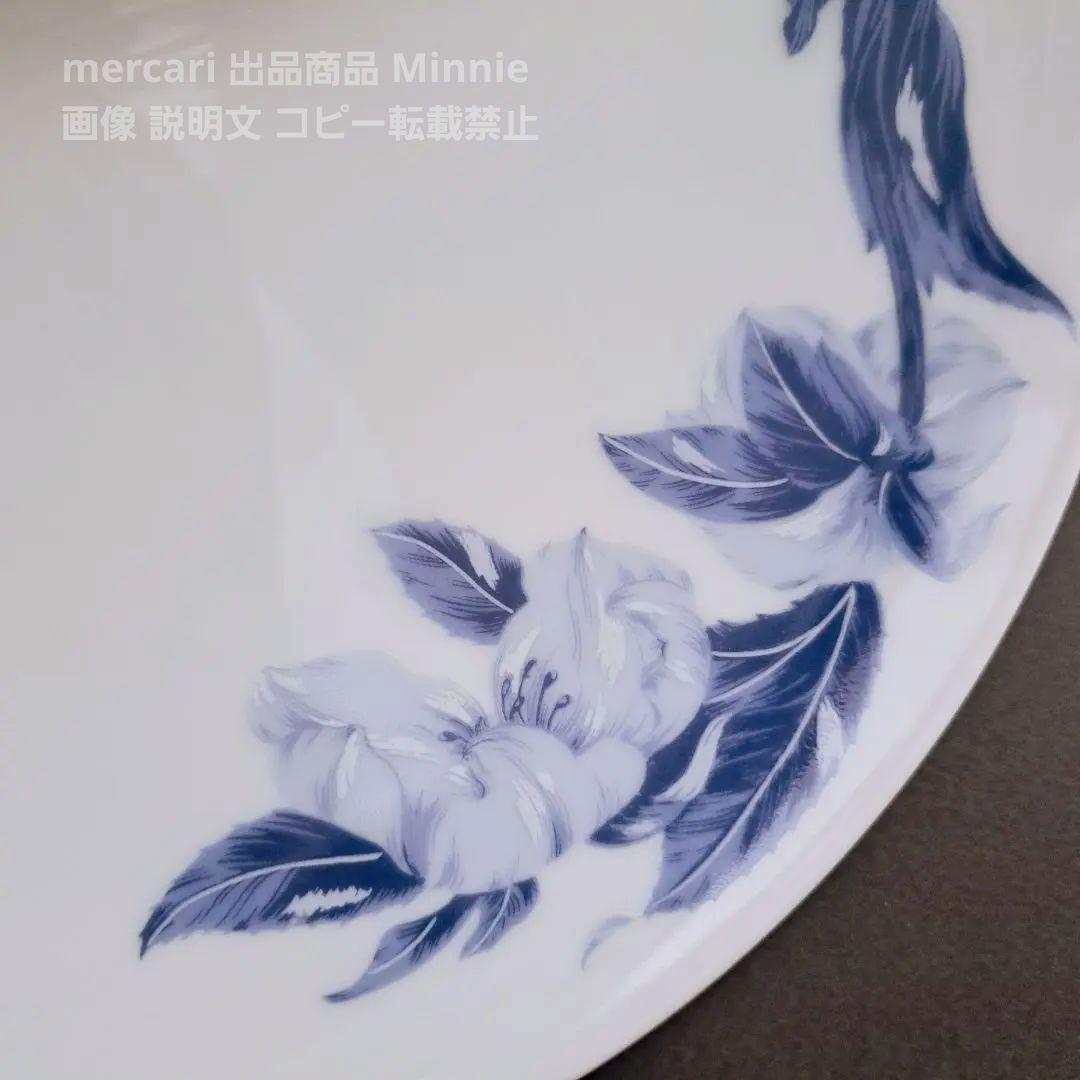 宮内庁御用達★深川製磁★オリエンタルブルー★クレセントプレート★２枚★１枚未使用