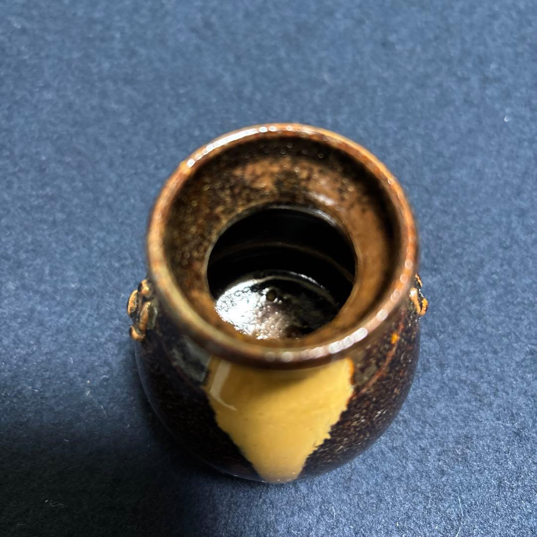 茶道具　茶入(仕覆付き) 侘助写　淡海膳所　陽炎園製