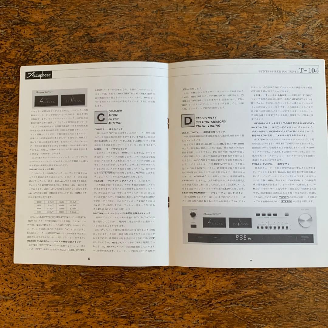 Accuphase T-104FMチューナー