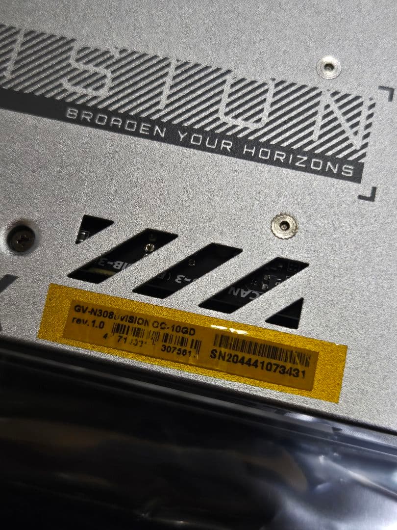 GIGABYTE RTX3080 VISION OC 10G 中古