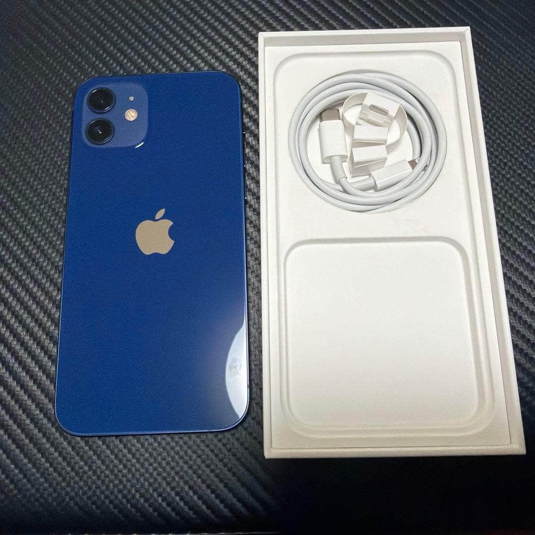 [美品] iPhone12 ブルー 128gb SIMフリー バッテリー100%