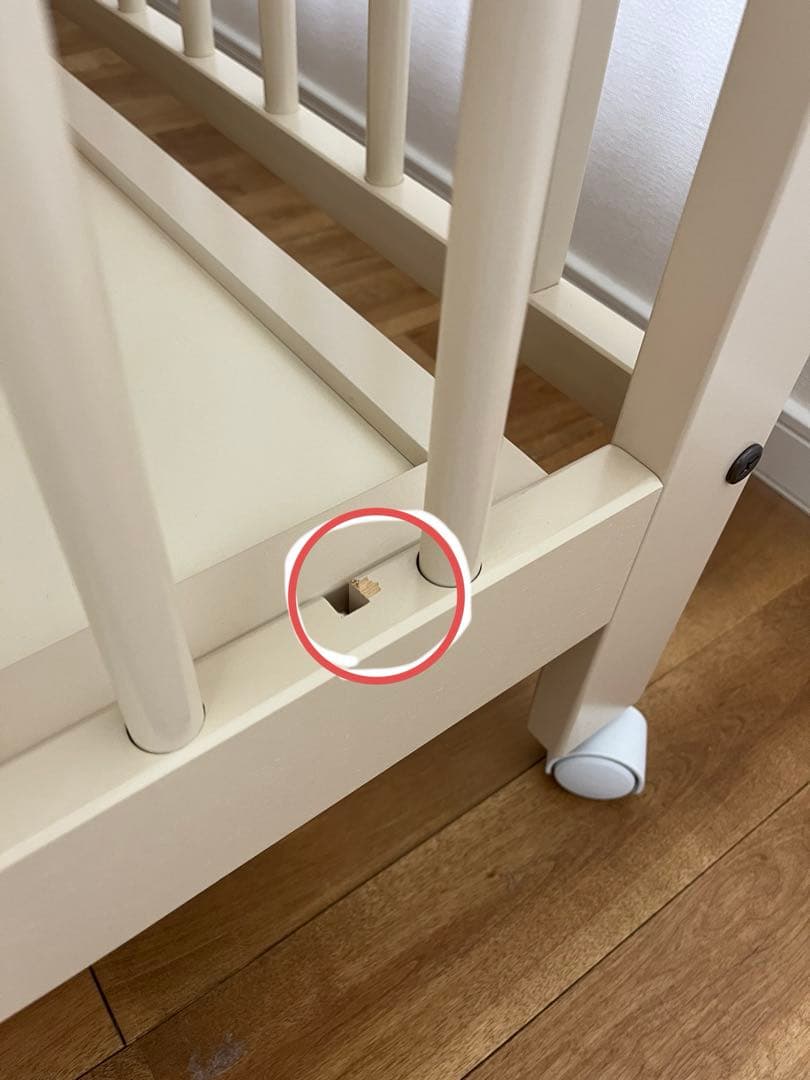 キンタロー アン ハイタイプベビーベッド ホワイト　レギュラーサイズ