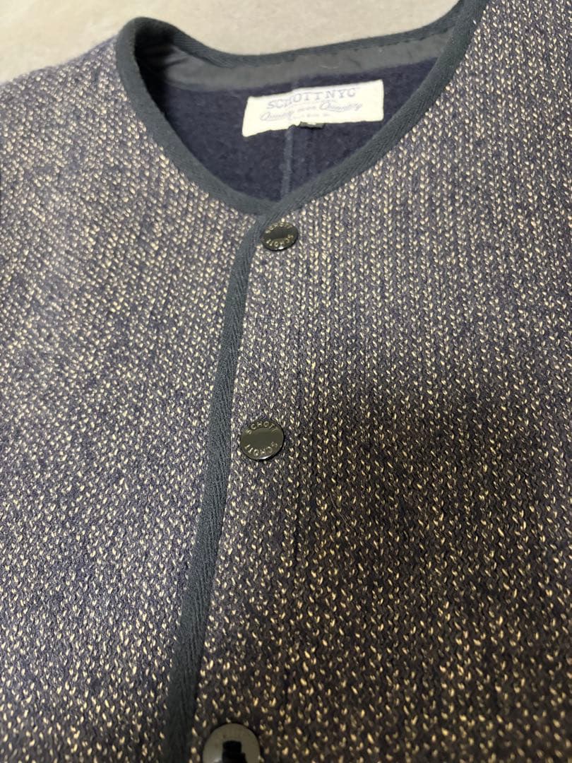 【完売品】schott ビーチクロスベスト ゴマ塩 XLサイズ ブラウンズビーチ