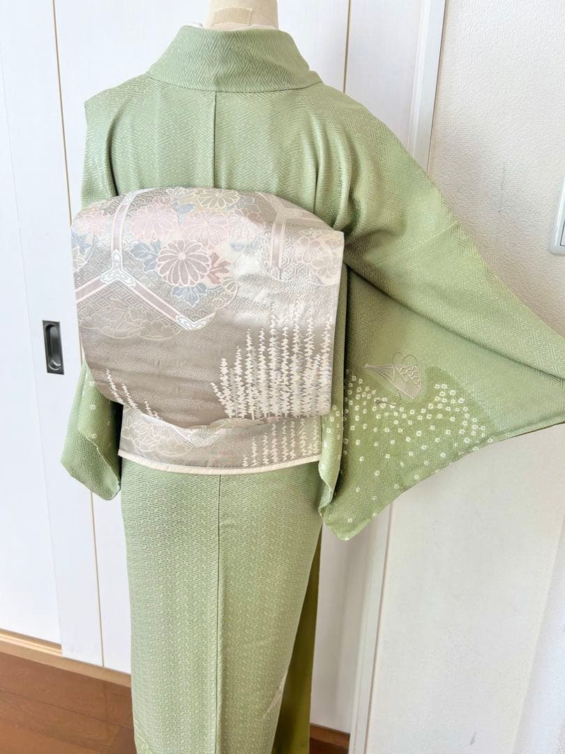 美品　一部しつけ糸付き　正絹訪問着　フルセット4点　卒業式　入学式　七五三