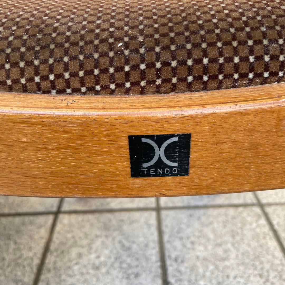 ① 天童木工　TENDO ベロア素材　木製　椅子　2脚ダイニング　コレクション