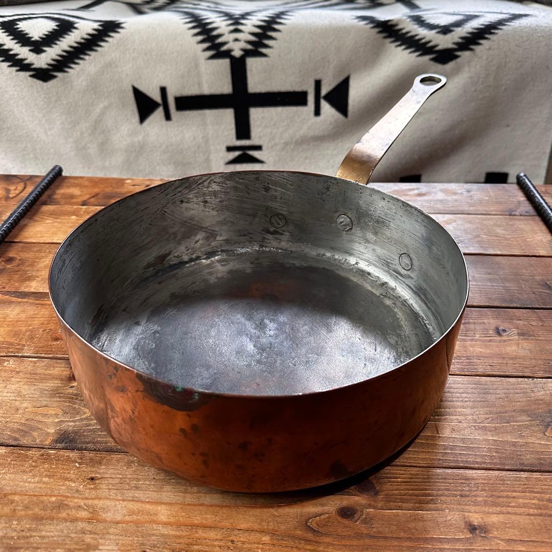 銅製　片手鍋　ビンテージ　フライパン　銅鍋　大型　希少