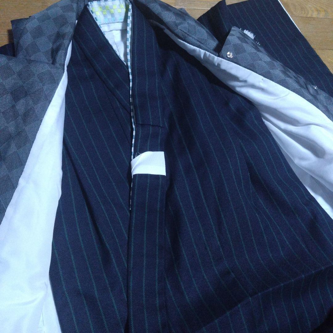 男の子3歳★グレー×紺★被布＆着物＆雪駄