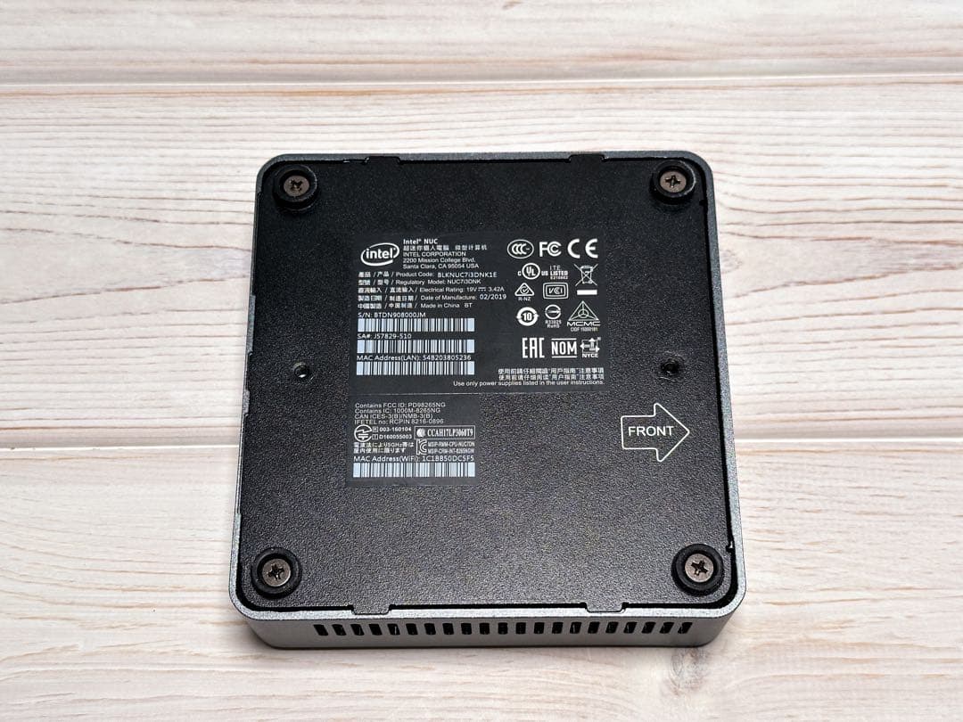 ④Intel NUC7i3DNK ミニPC 第7世代i3 Windows11