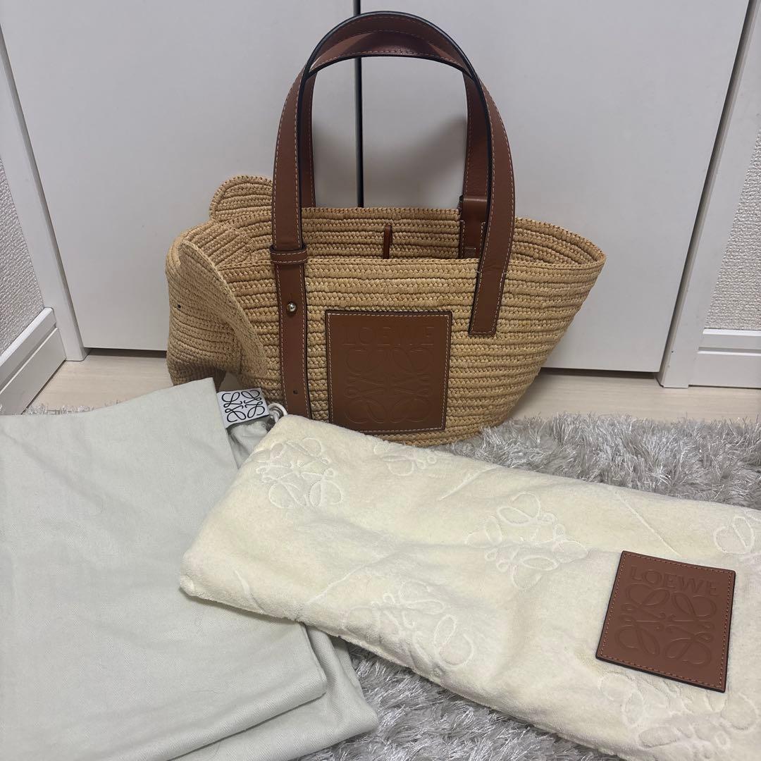 LOEWE エレファント バスケット スモール（ラフィア&カーフ）