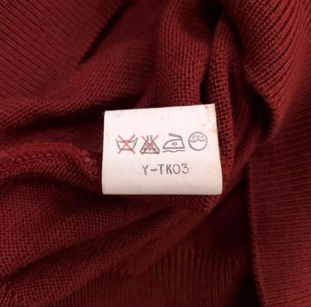クリスチャンディオール ニットセーター ロゴ刺繍 オーバーサイズ ボルドー