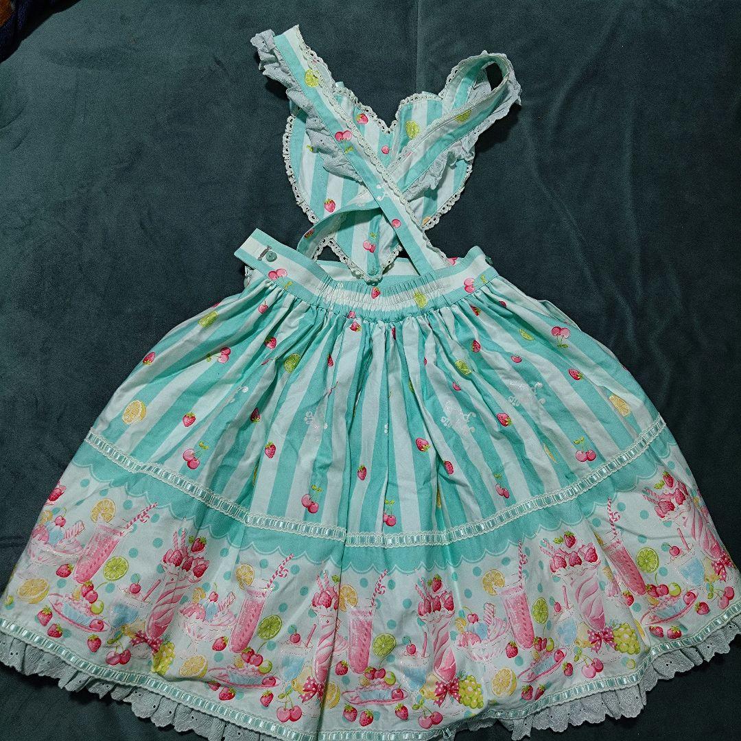 Angelic Pretty♡フルーツパーラー胸当てスカート ♡ミント