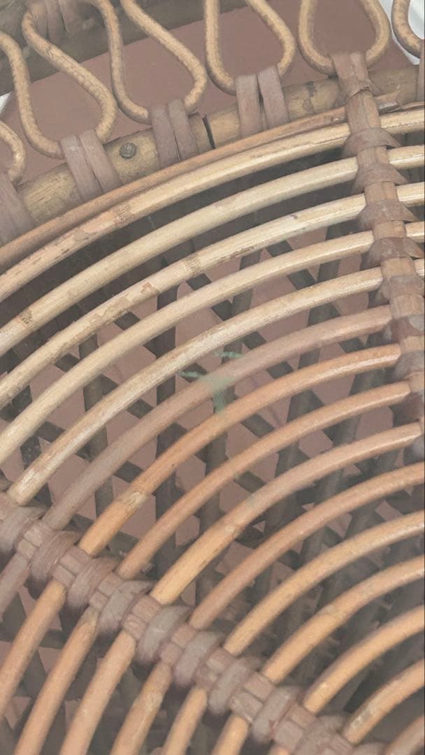 ラタン 円形 ガラス テーブル