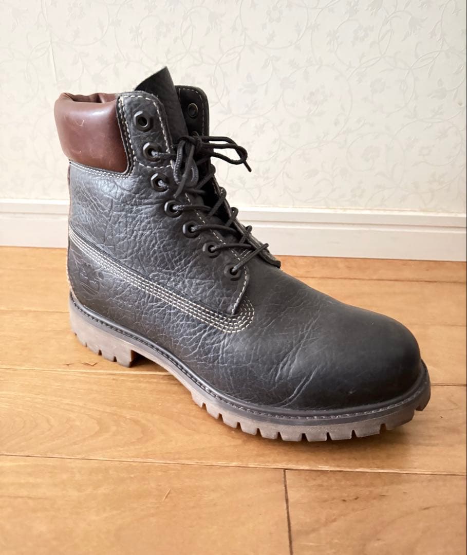 ティンバーランドメンズレザー 6インチ　プレミアムブーツ　ダークグレー＆ブラウン