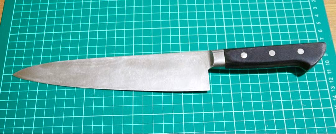 菊秀刃物店 勝平 ダマスカス 牛刀 包丁 刃渡り約21cm 研ぎ済み