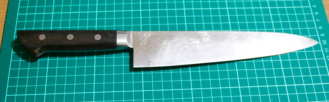菊秀刃物店 勝平 ダマスカス 牛刀 包丁 刃渡り約21cm 研ぎ済み