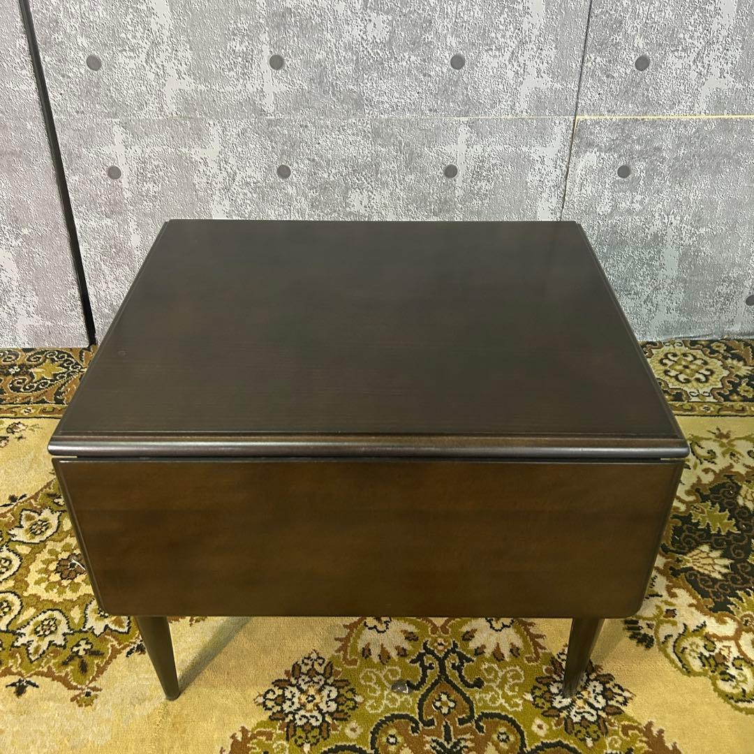 ꧁カリモク家具 karimoku꧂両側バタフライ式サイドテーブル ナイト ロー