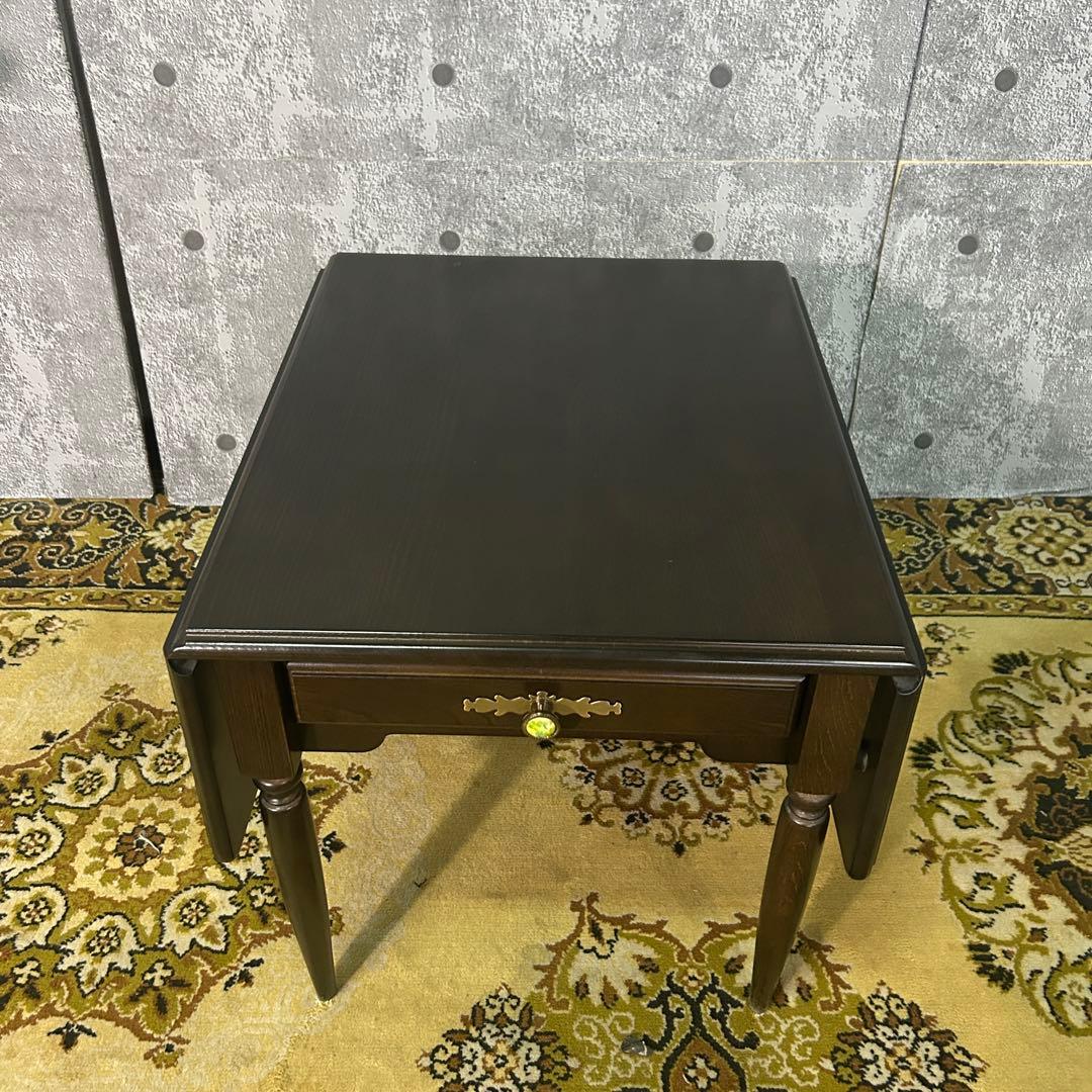 ꧁カリモク家具 karimoku꧂両側バタフライ式サイドテーブル ナイト ロー