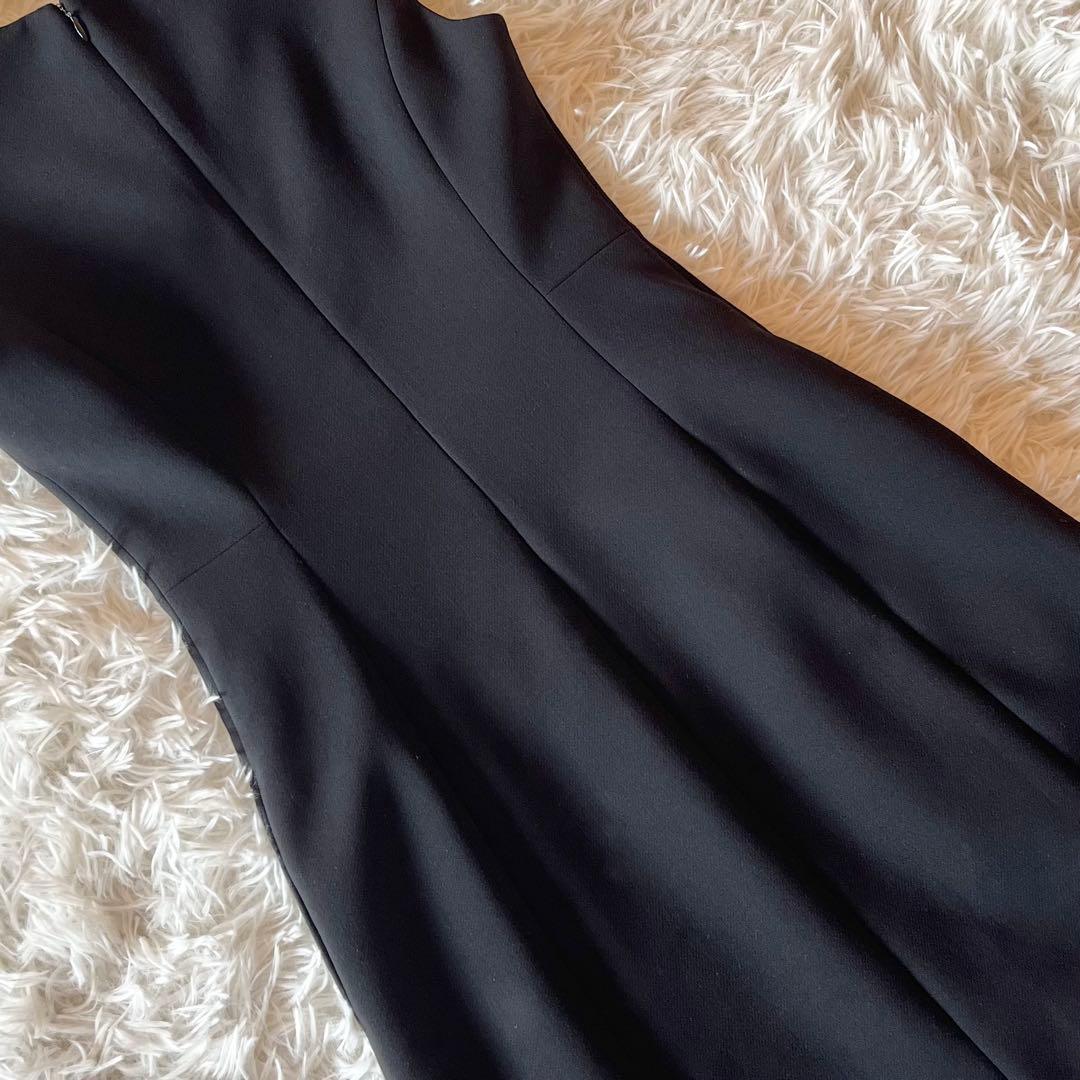 美品✨ ヨーコチャン パール Aライン ワンピース ドレス ブラック 38