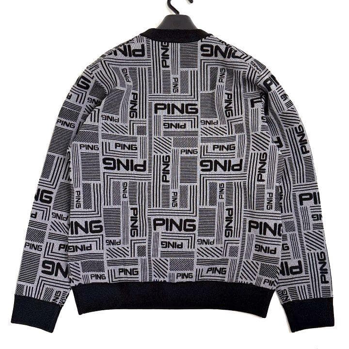 新品 PING ピン ゴルフ 防風裏付きクルーネック ニット プルオーバー M
