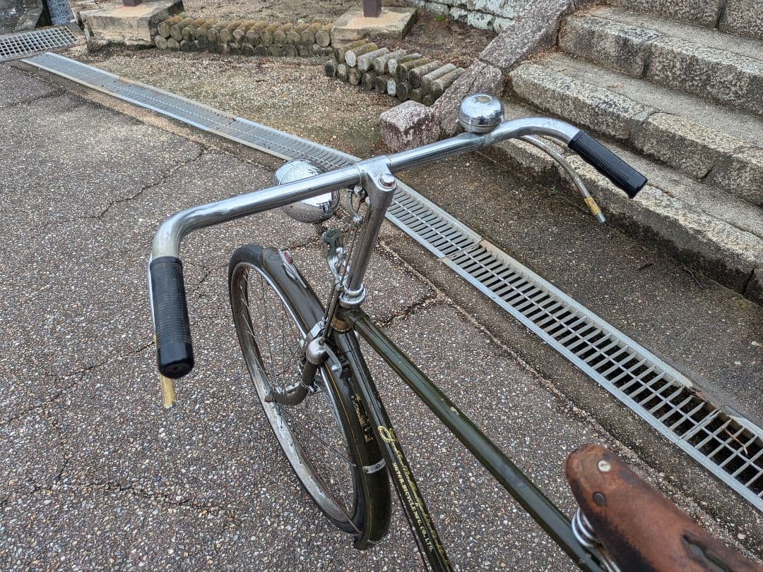 山口　シルバー号　整備済み　実用車　昭和 レトロ 自転車 　ロッドブレーキ