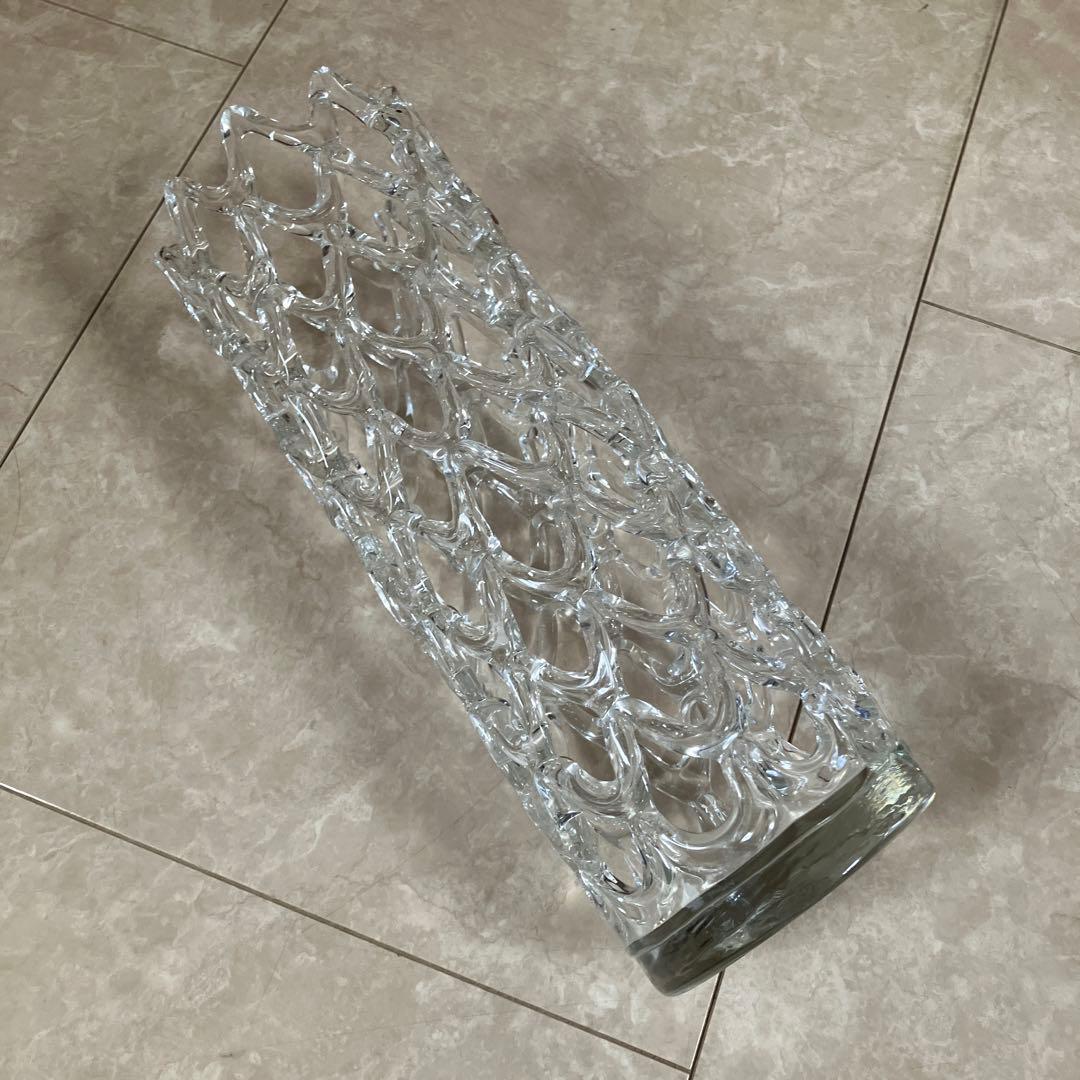 値下げしました❣️クリアガラス　置物　シンプル（高さ29cm）