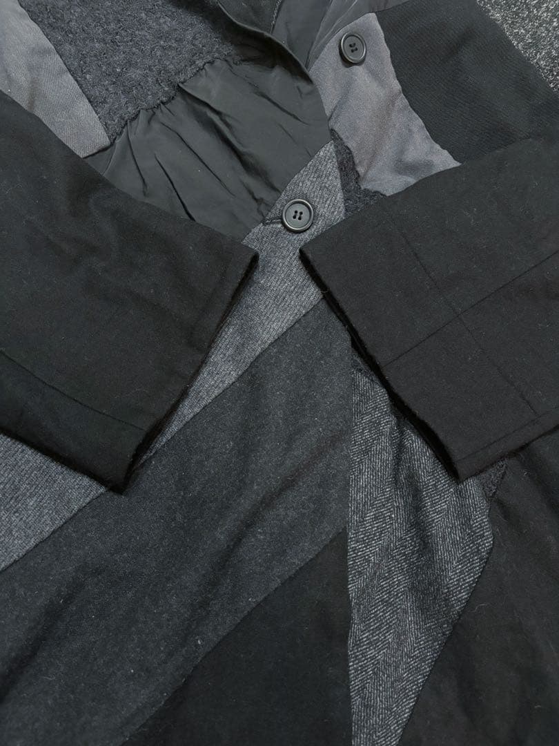 センソユニコ MOYURUパッチワーク コート ジャケット ブラック 異素材