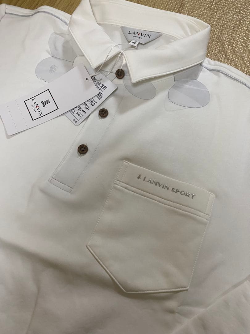 新品タグ付LANVIN SPORT ホワイト 長袖ポロシャツ