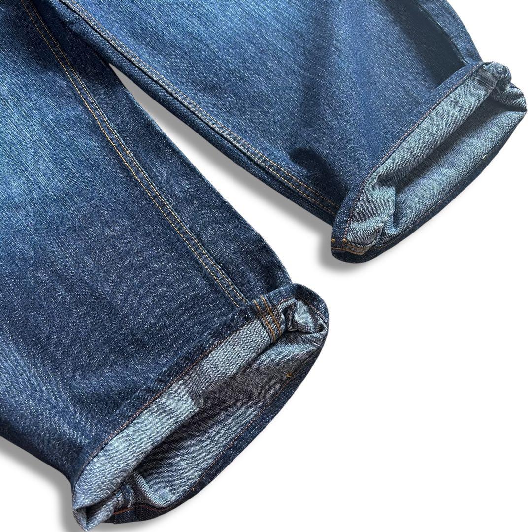 美品 希少 ロカウェア ROCAWEAR バギー デニム W40 デカロゴ 刺繍