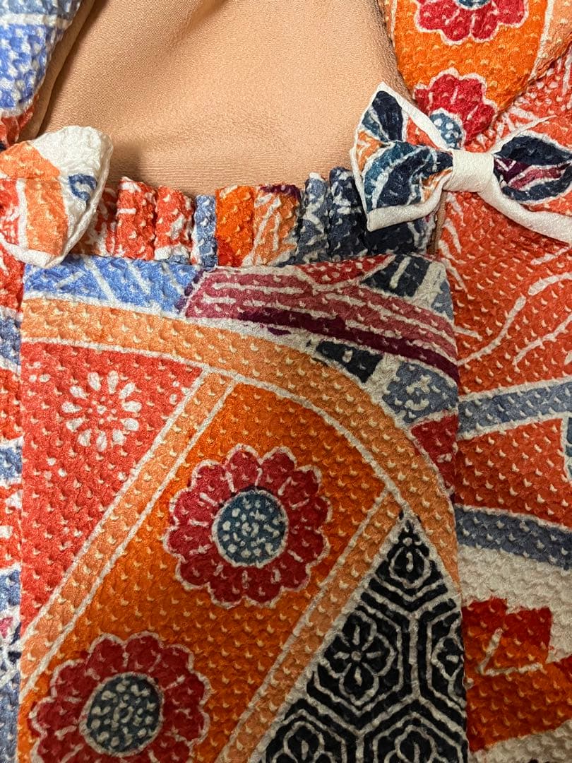 正絹　藤娘きぬたや　総絞り被布　同布髪飾り