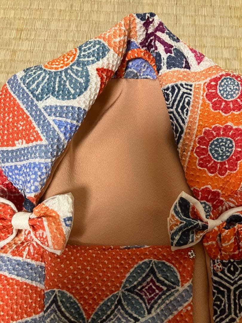 正絹　藤娘きぬたや　総絞り被布　同布髪飾り