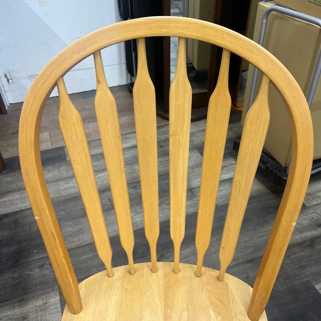 ② RUBBERWOOD ダイニングチェア ウィンザー　天然木　２脚セット