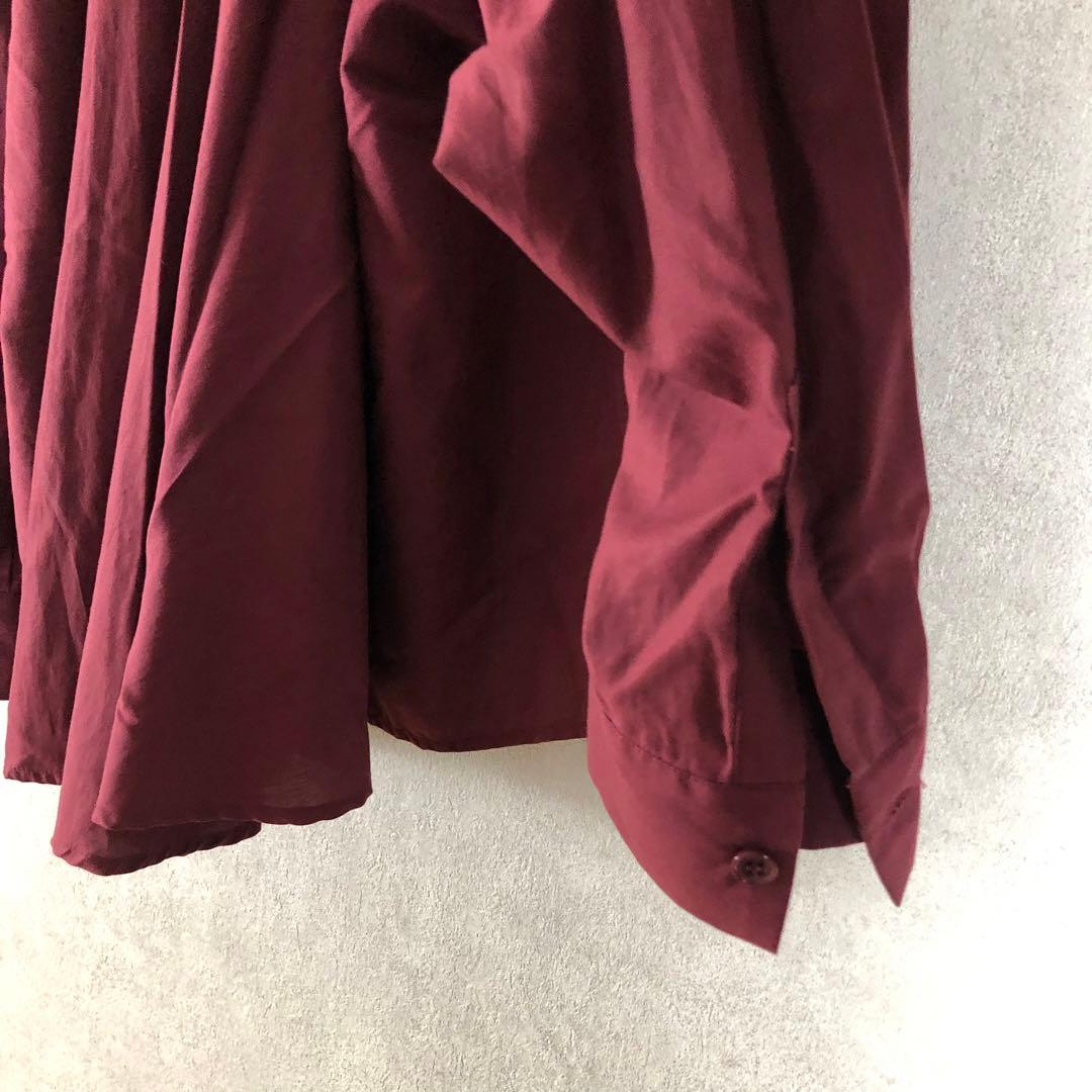 LIMI feu リミフゥ 2018AW ボリュームフレアブラウス ボルドー