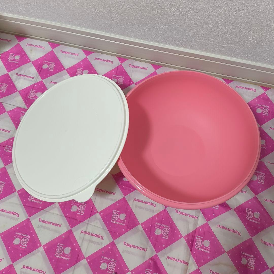 タッパーウェア スーパーミックスボール ピンク パン生地やめん類のこね鉢・すし桶