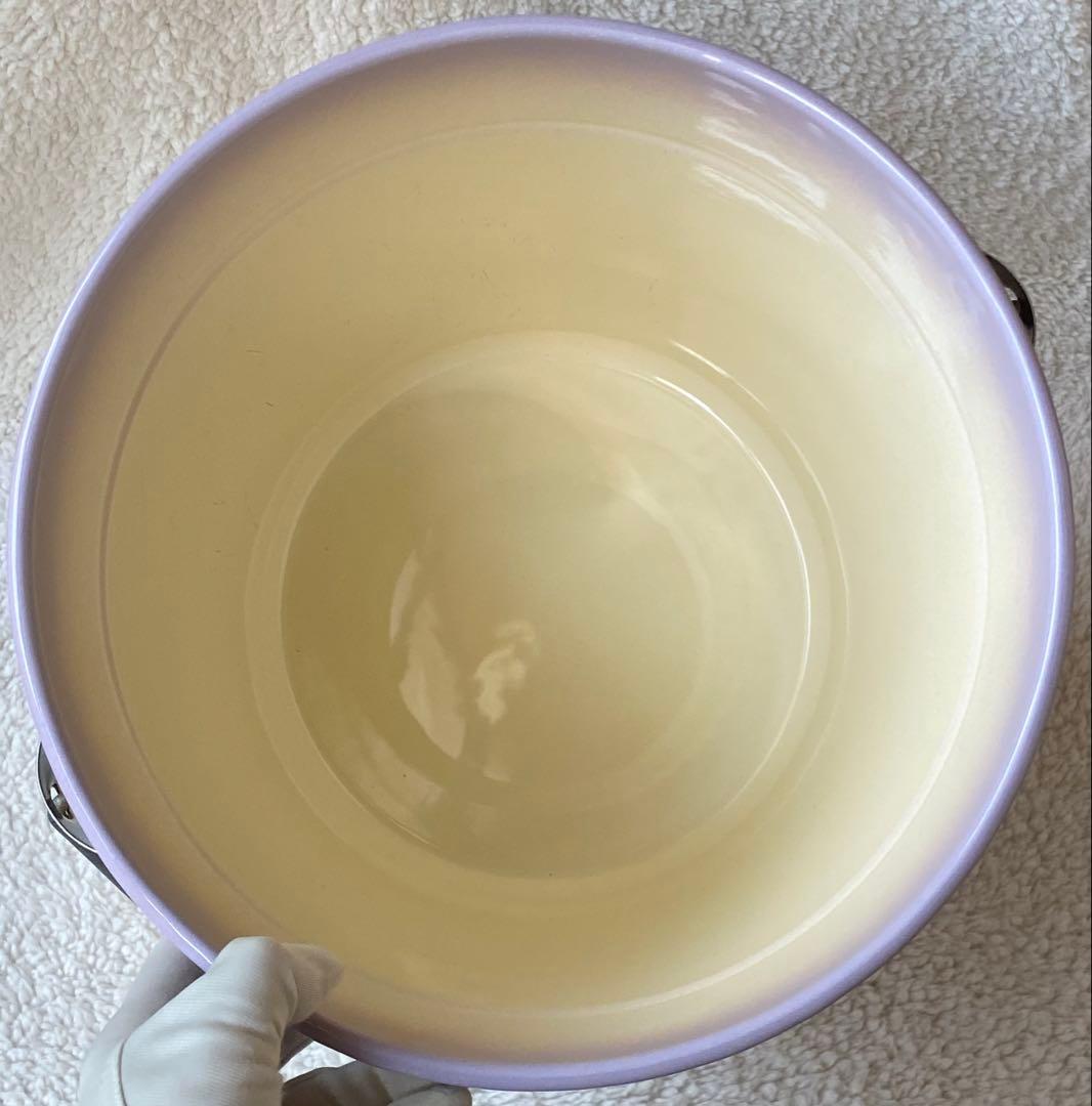 ☘️イマン☘️ ビビアン　パープル　ホーロー製蓋付き特大バケツ　ストッカー