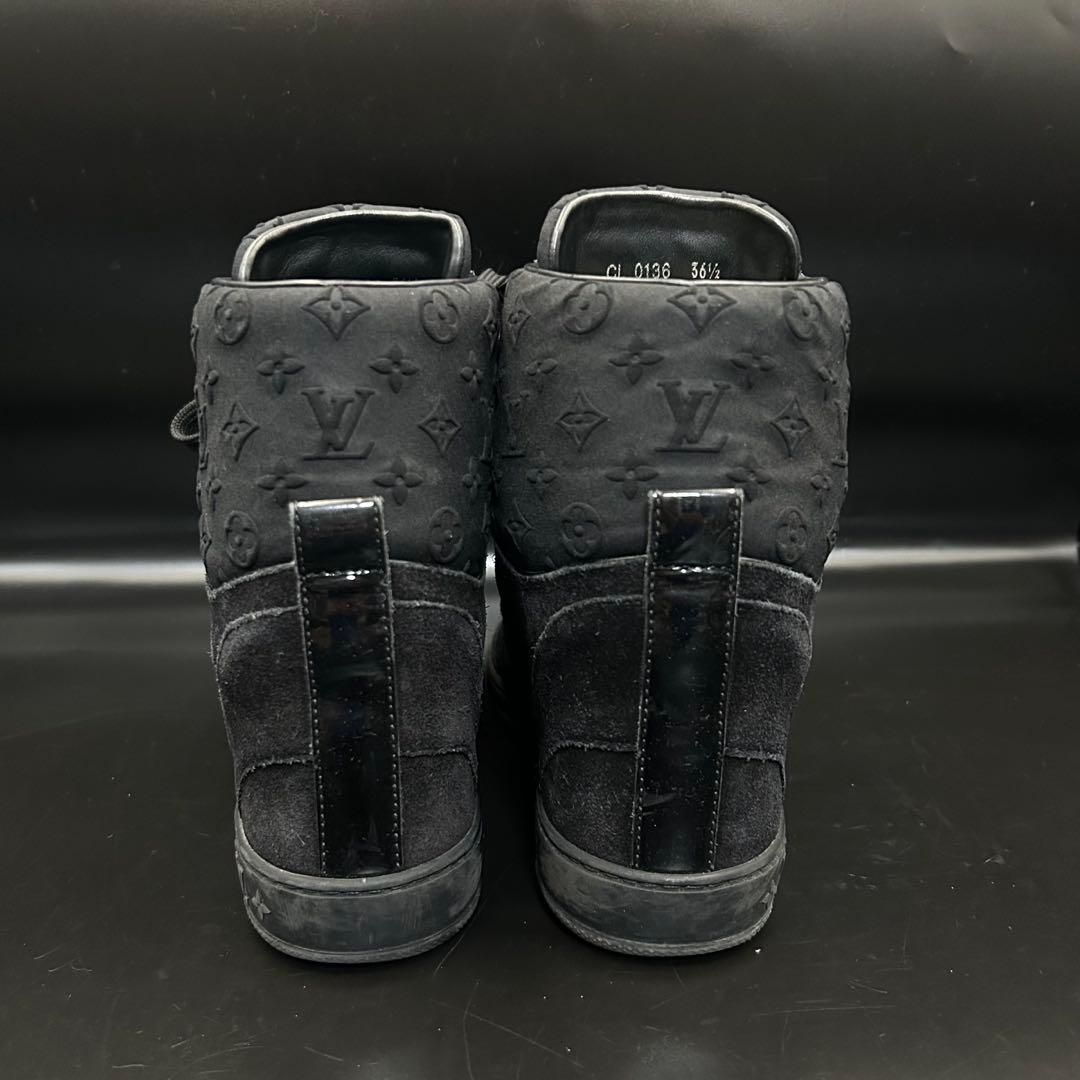 【美品】ルイヴィトン ミレニアムライン ブーツ レディース スエード 黒