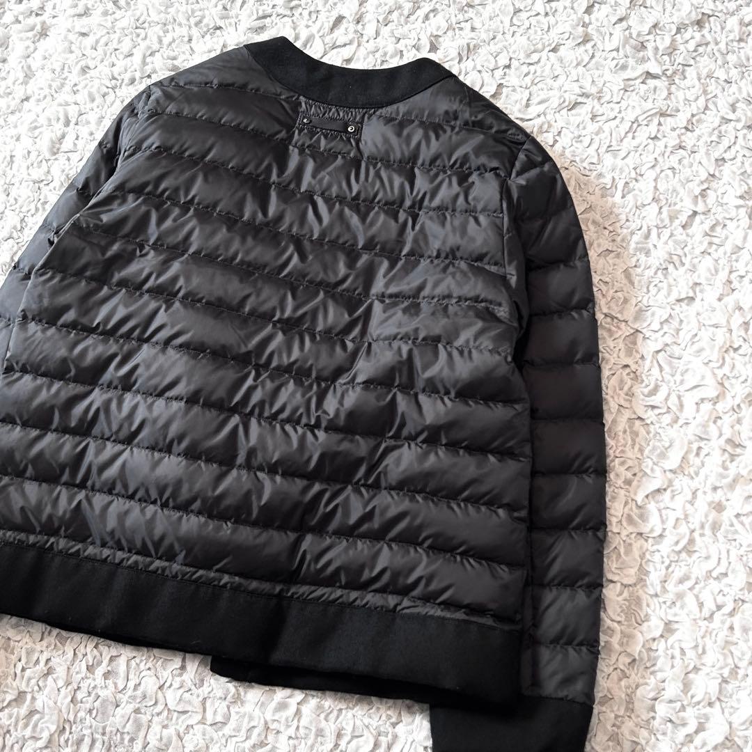 美品 ナノユニバース 西川ダウン ノーカラー ダウンジャケット 黒 nano