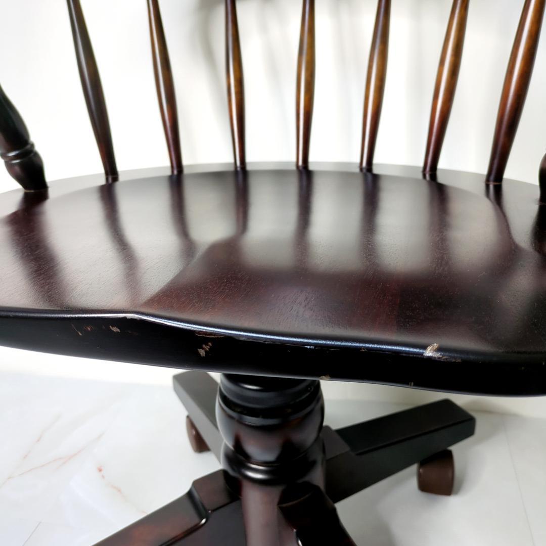 北海道民芸家具 デスクチェア キャプテンチェア キャスター付 椅子 樺 無垢材