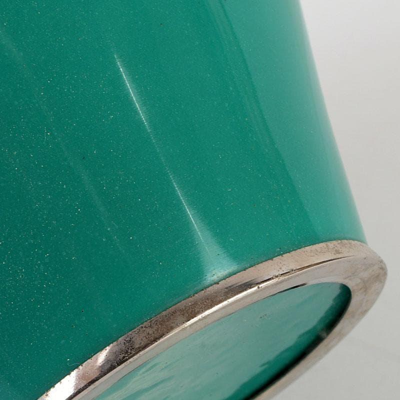 七宝焼　透翡翠釉　花文　花瓶　時代箱　V　9632D