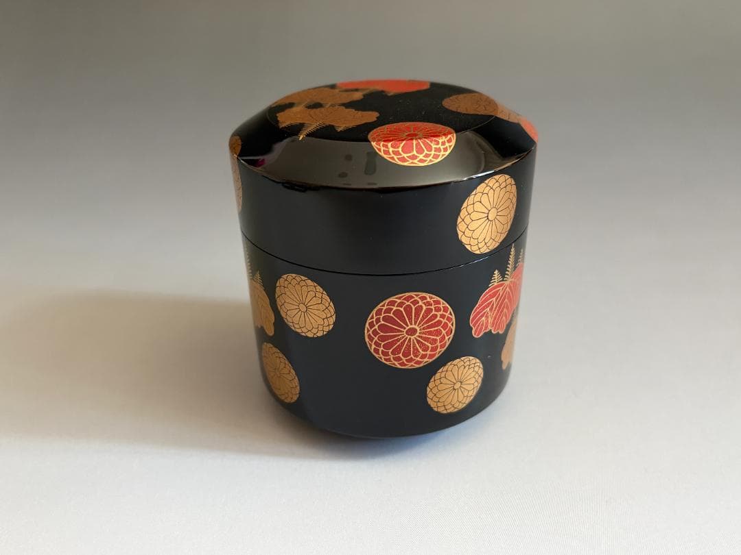 薄茶器　前端春斎　黒雪吹　高台寺蒔絵　内黒　茶道具