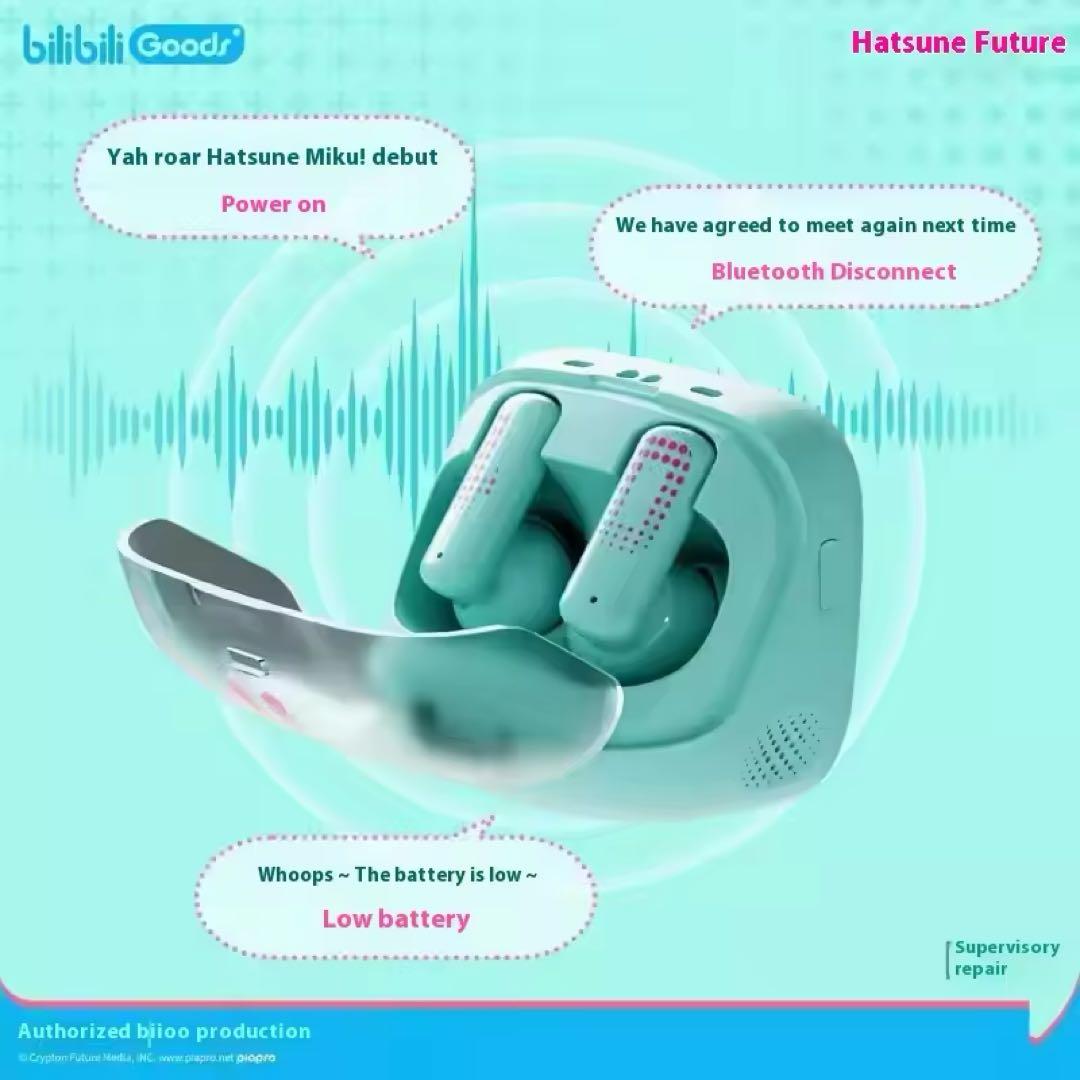 初音ミク　ワイヤレスイヤホン bilibili goods CUBE FACE