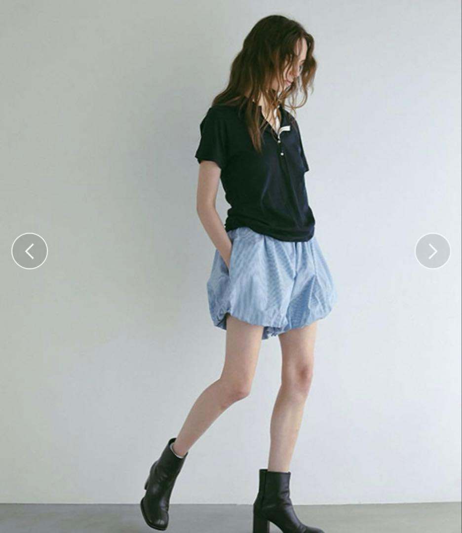 ETRÉ TOKYO ストライプボックスシャツ&ストライプバルーンショートパンツ