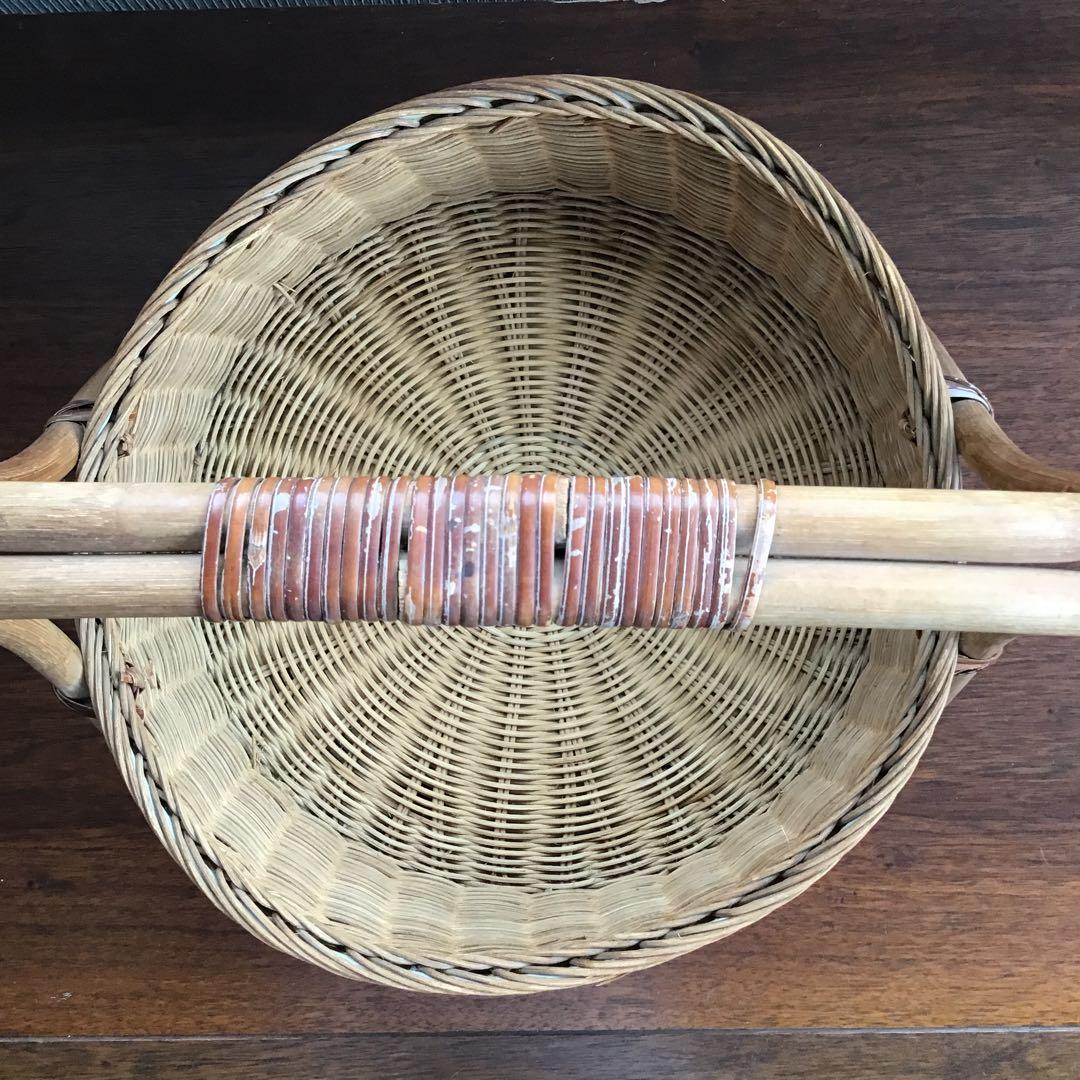 【籐製 手付き籠】エコメルカリ便限定