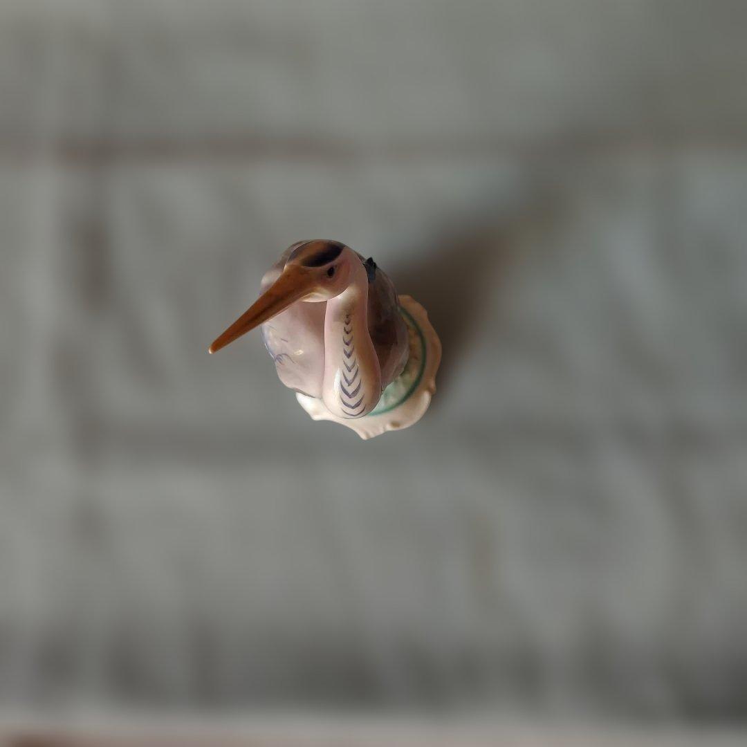 チェコスロバキア/シュラーゲン ヴァルト陶製置物2点 (アオサギとゴルファー)