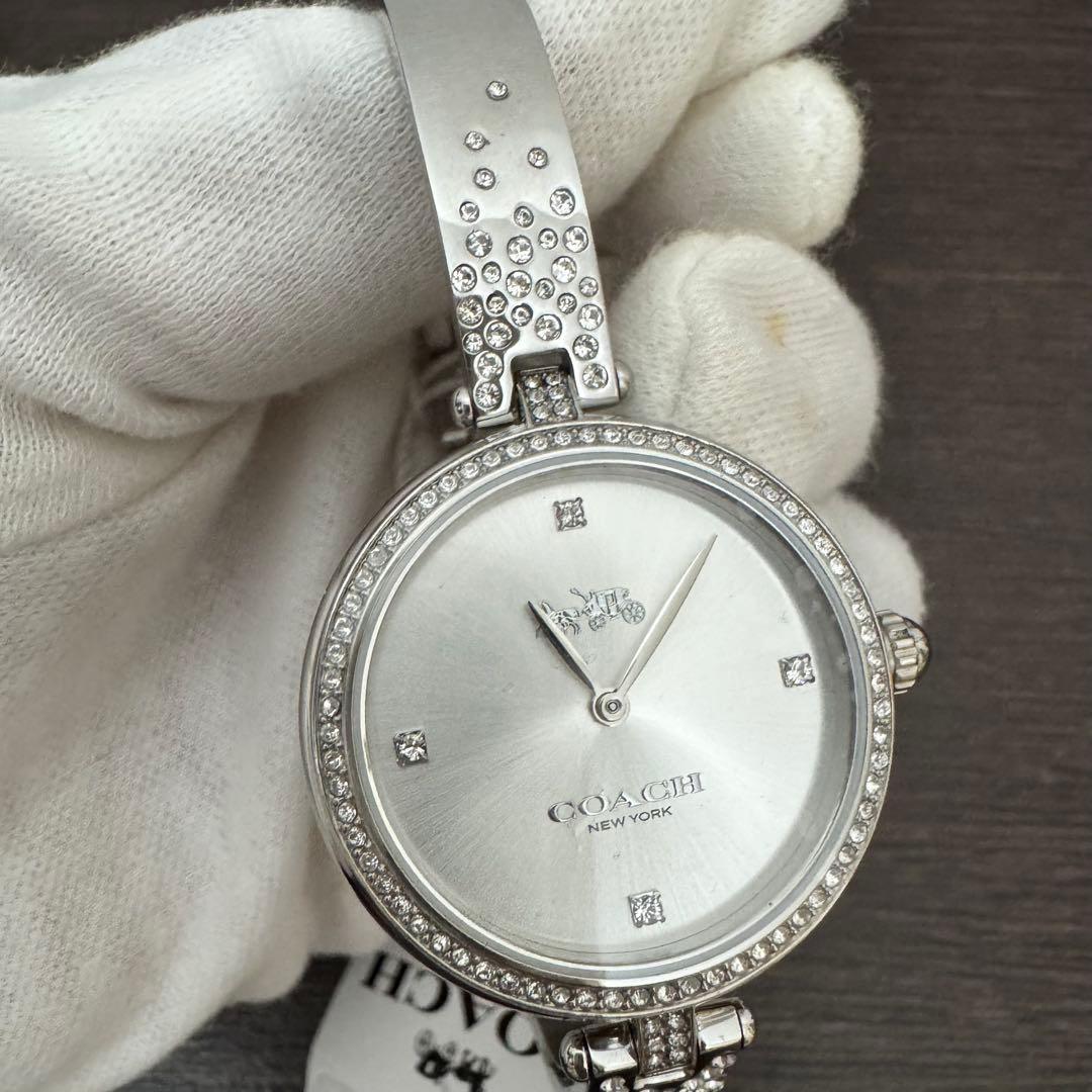 COACH腕時計　レディース 時計 シルバー　ストーン付き