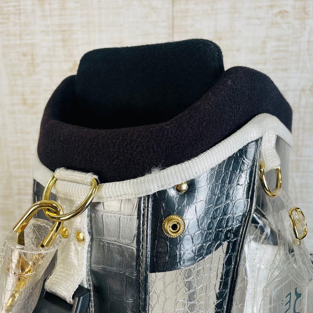 Muta Marineムータマリン　エンボスクロコ クリアスタンドキャディバッグ